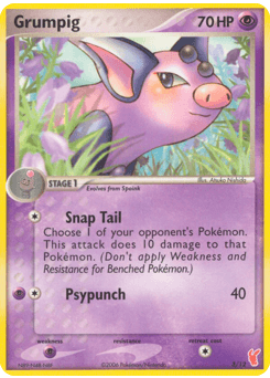 Grumpig card in English
