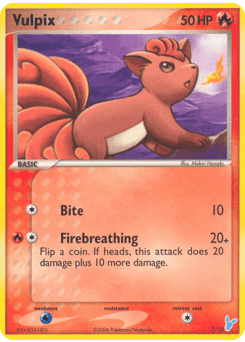 Vulpix card in English