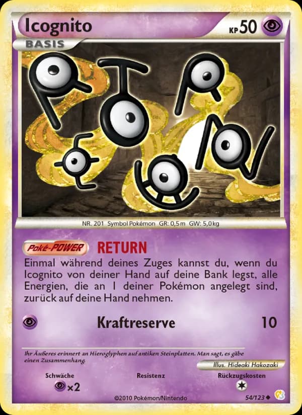 Icognito card in German