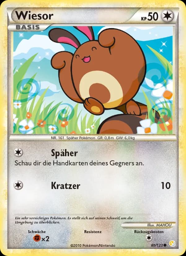 Wiesor card in German