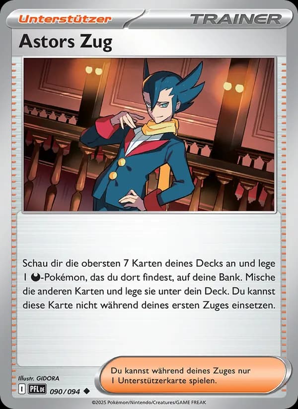 Astors Zug card in German