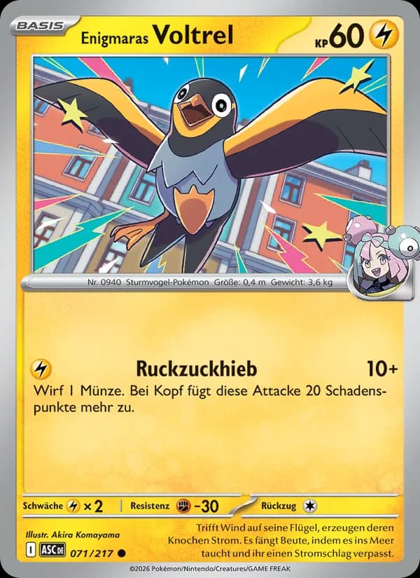 Enigmaras Voltrel card in German