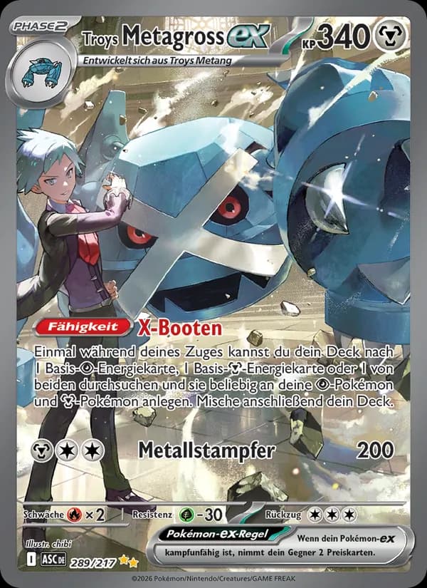 Troys Metagross-ex card in German