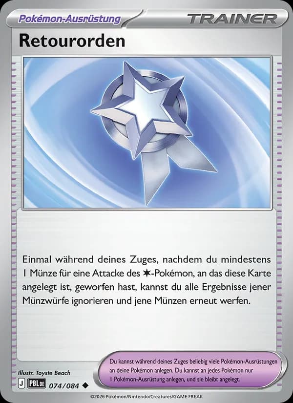 Retourorden card in German