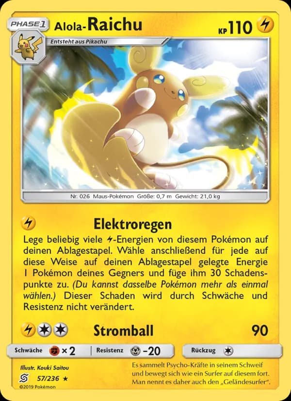 Alola-Raichu card in German