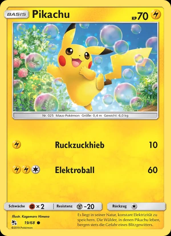 Pikachu card in German