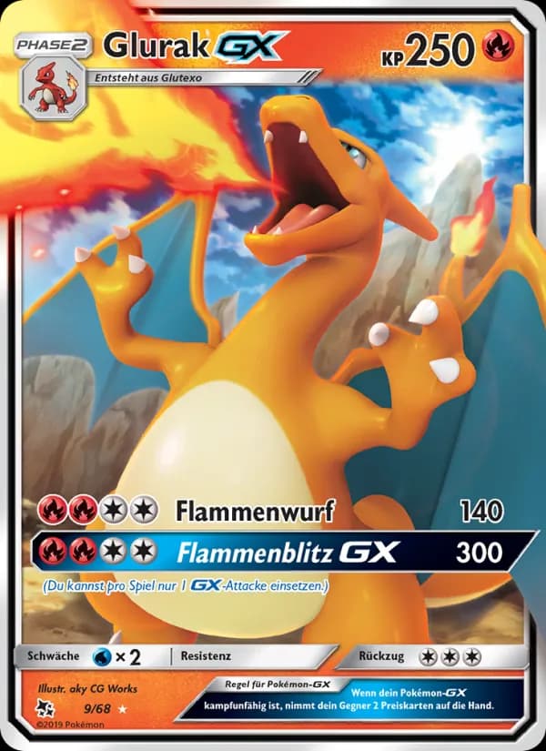 Glurak-GX card in German