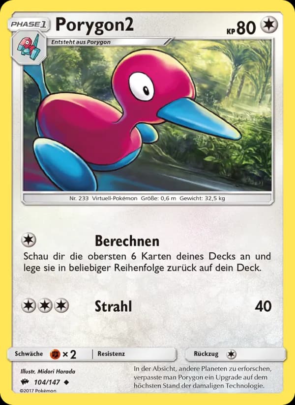 Porygon2 card in German