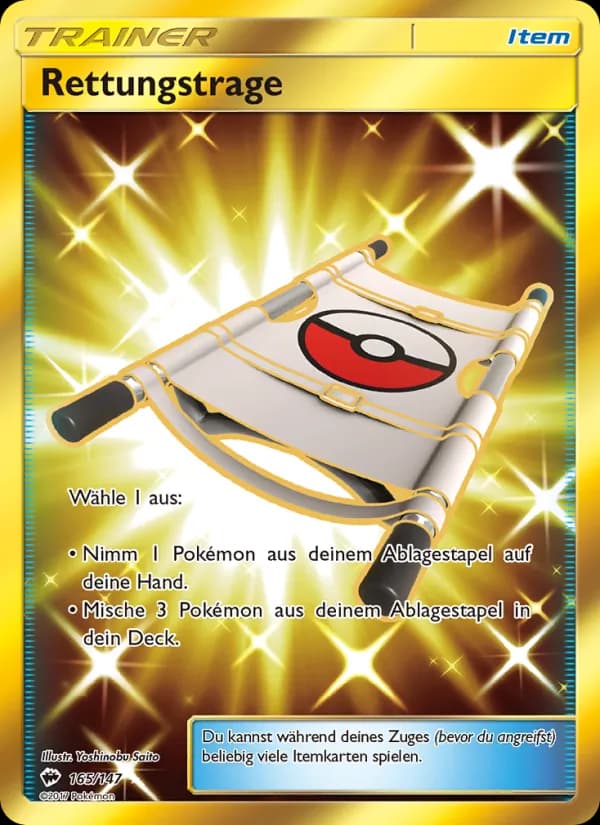 Rettungstrage card in German