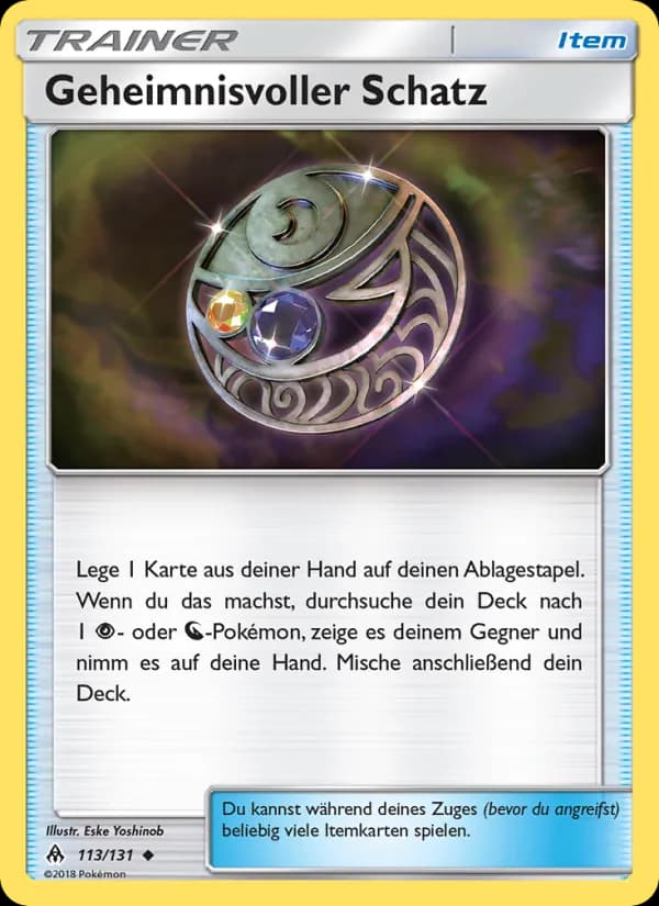 Geheimnisvoller Schatz card in German