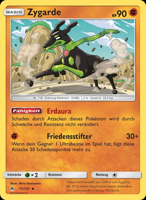 Zygarde card in German