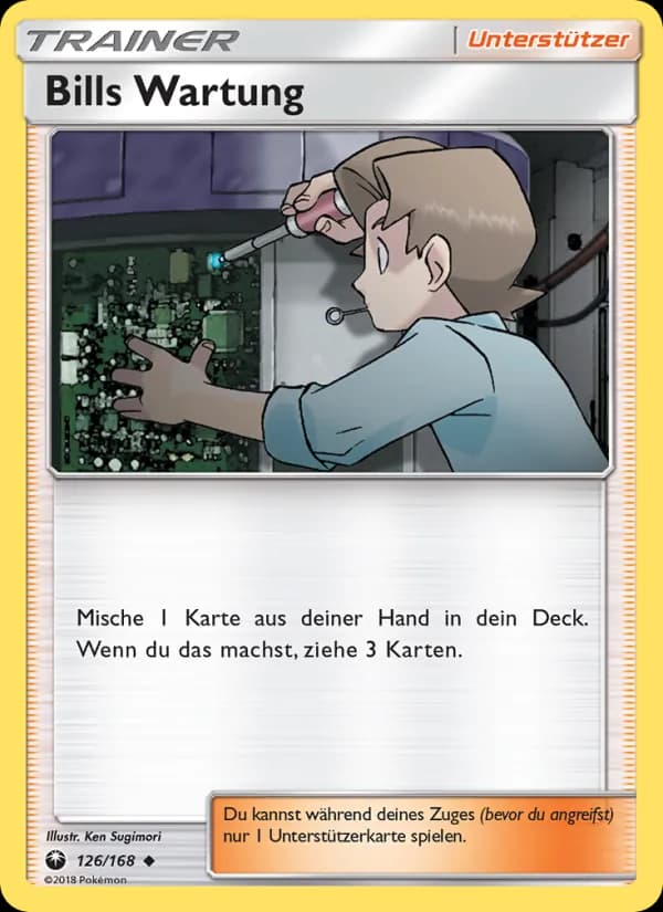 Bills Wartung card in German