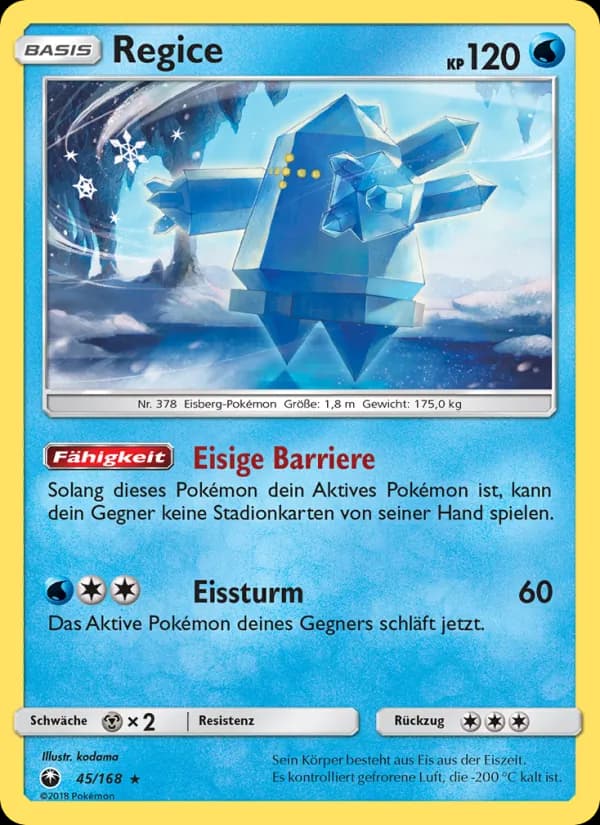 Regice card in German