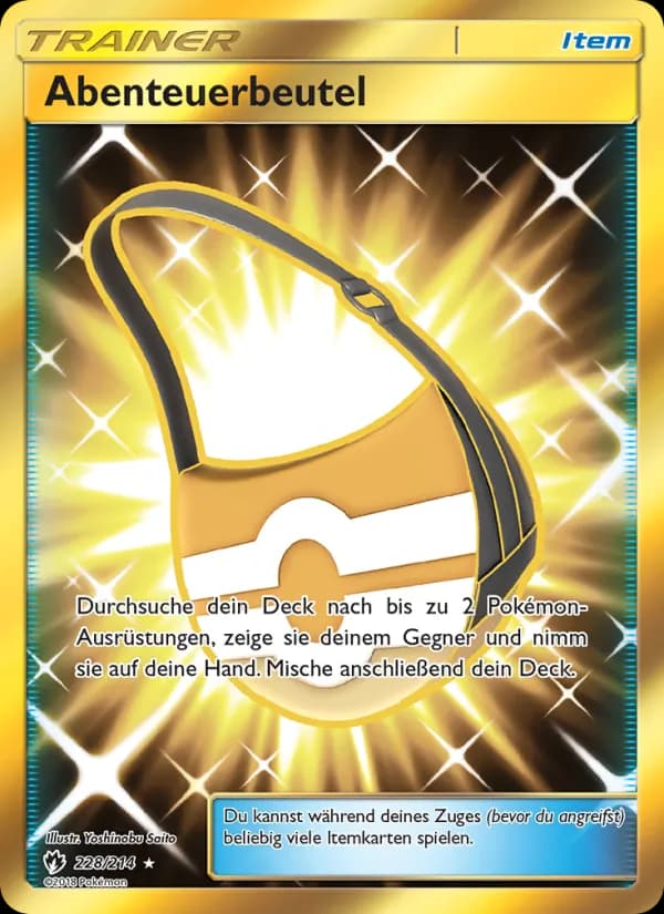 Abenteuerbeutel card in German