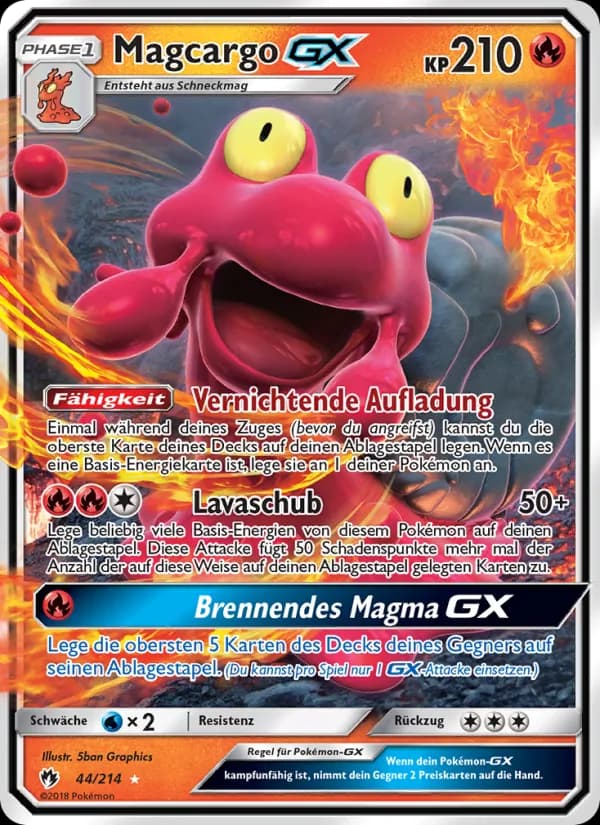 Magcargo GX card in German