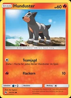 Hunduster card in German