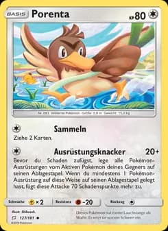 Porenta card in German
