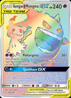 Gengar & Mimigma GX card in German