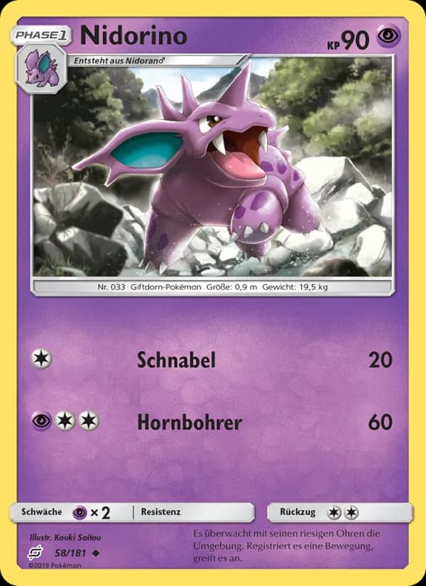 Nidorino card in German
