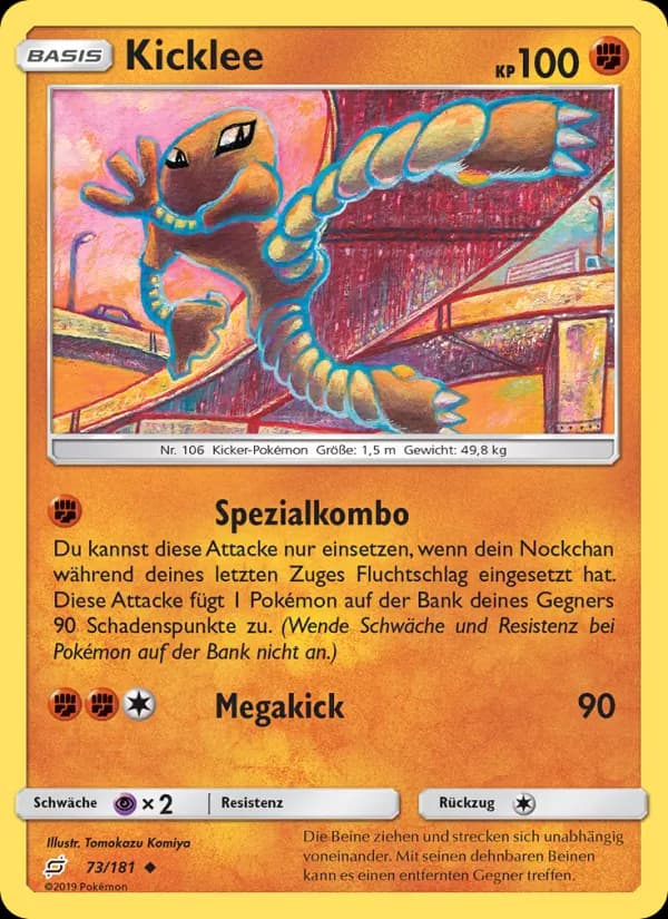 Kicklee card in German