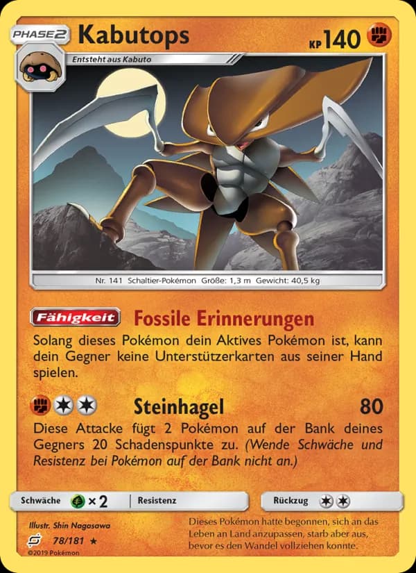 Kabutops card in German