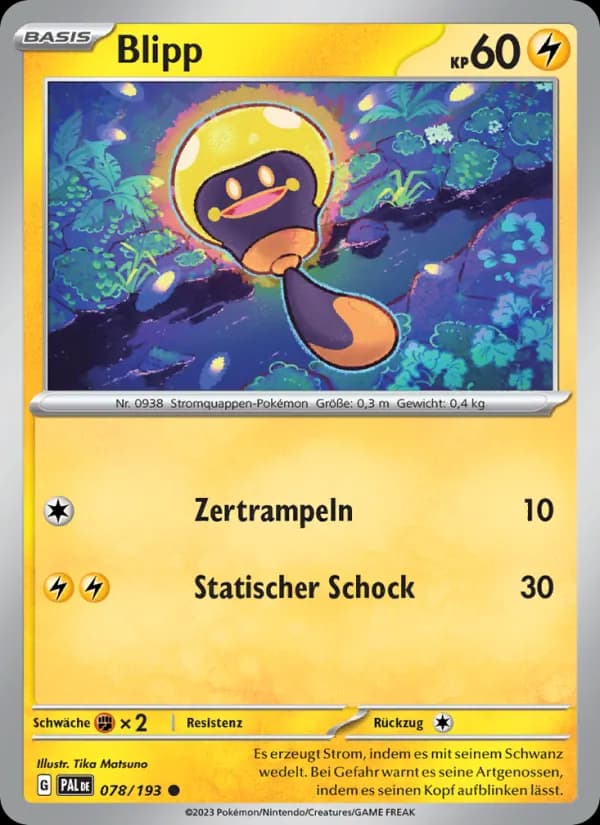 Blipp card in German