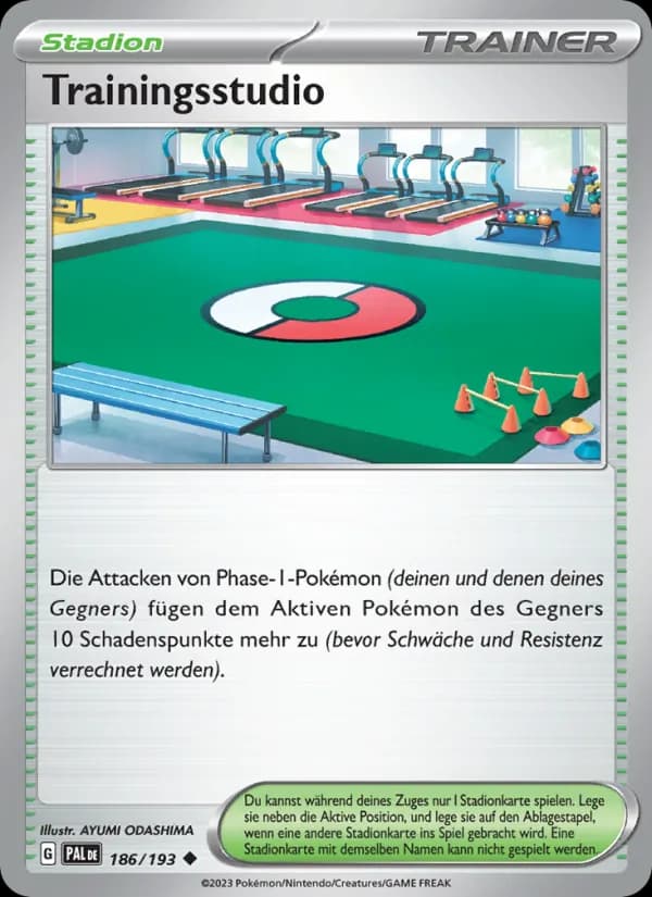 Trainingsstudio card in German