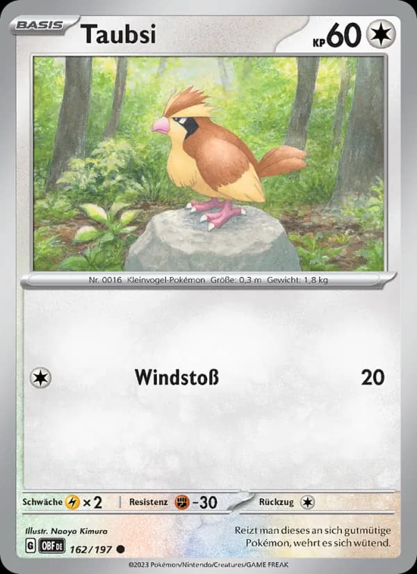 Taubsi card in German
