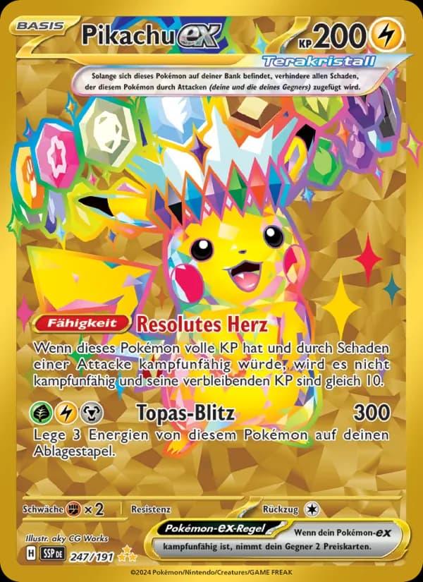 Pikachu-ex card in German