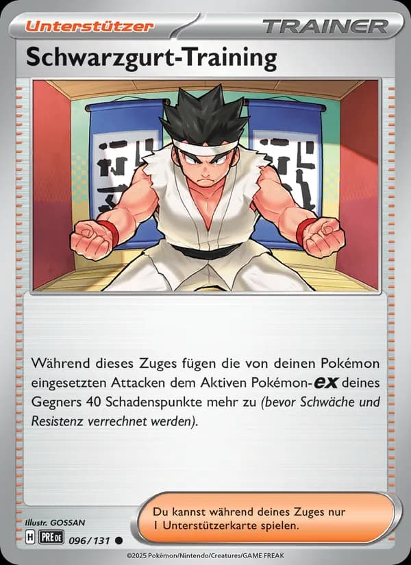 Schwarzgurt-Training card in German