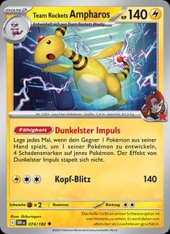 Team Rockets Ampharos card in German