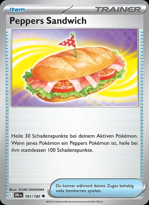 Peppers Sandwich card in German