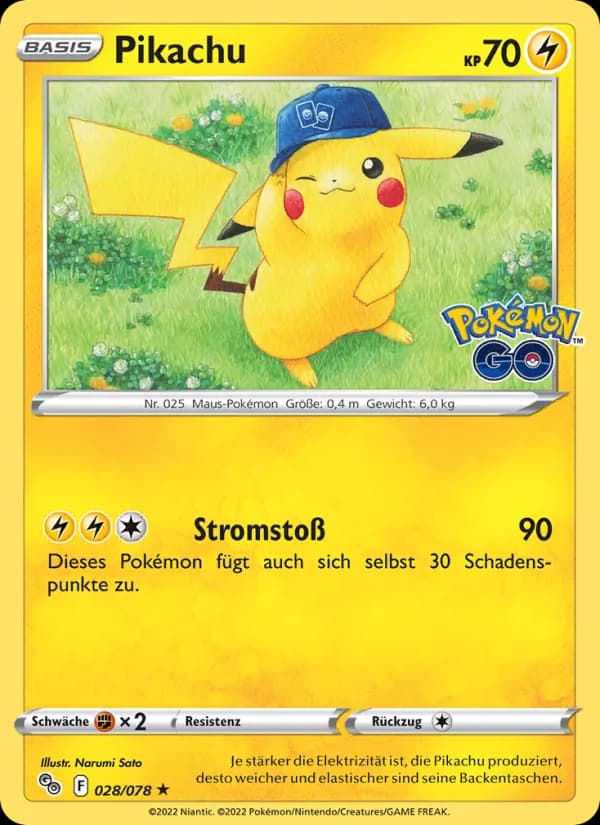 Pikachu card in German