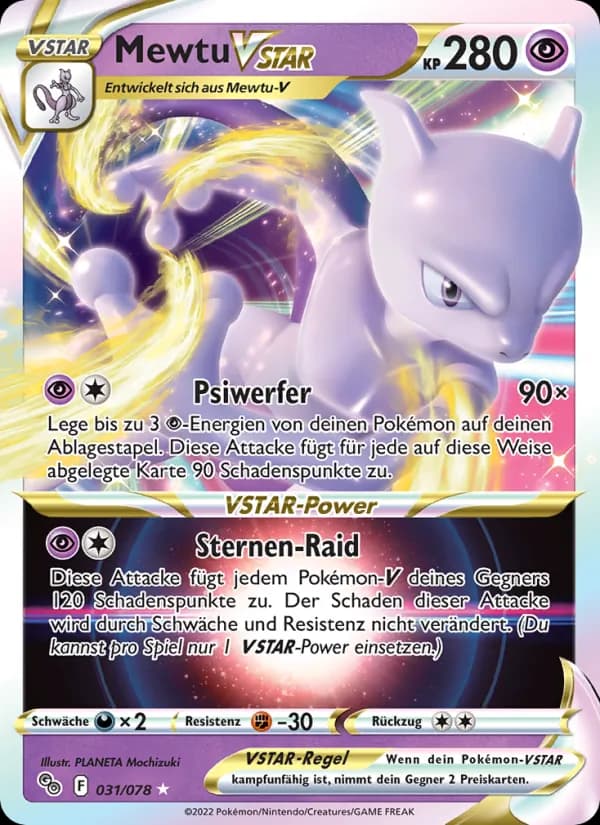 Mewtu VSTAR card in German