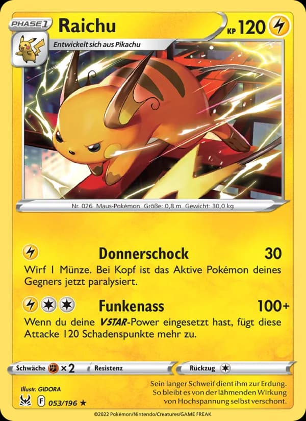 Raichu card in German