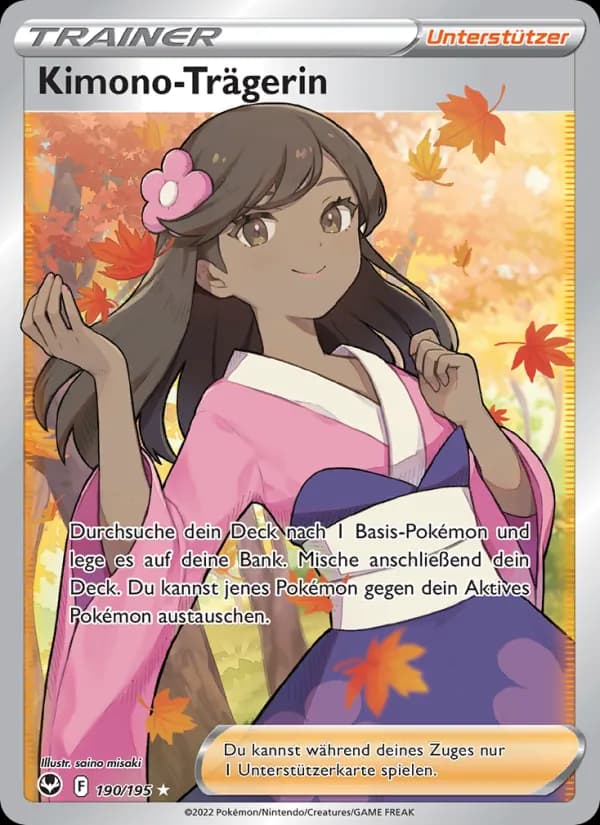 Kimono-Trägerin card in German