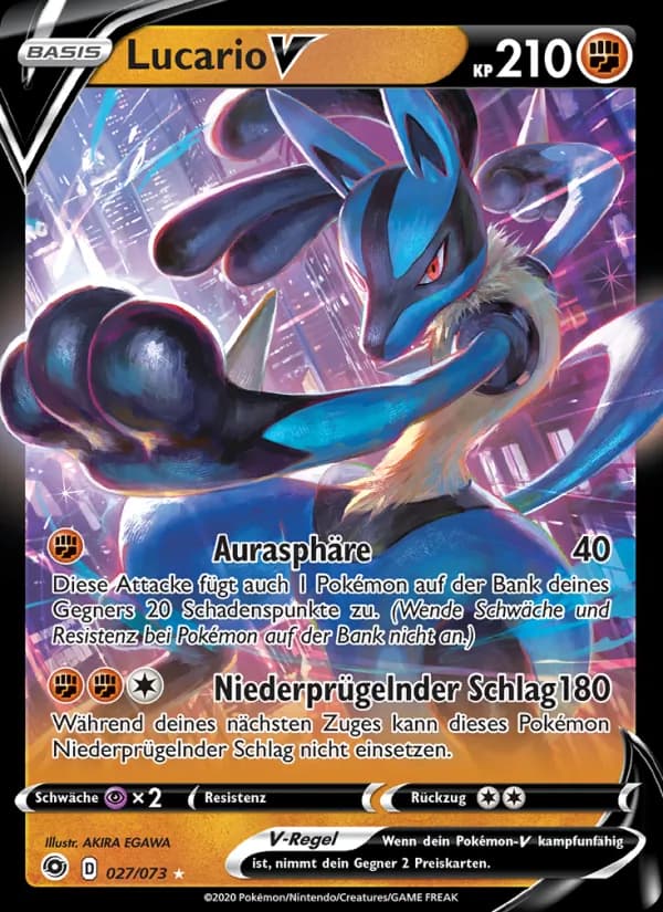 Lucario V card in German