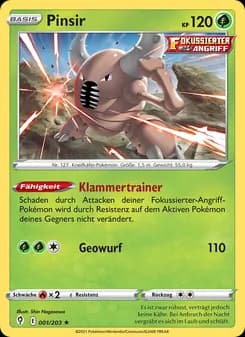 Pinsir card in German