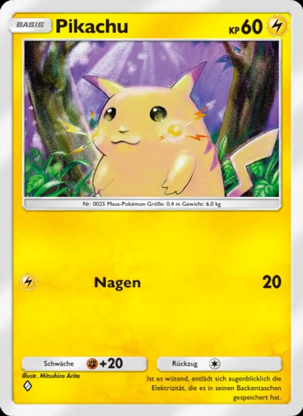 Pikachu card in German
