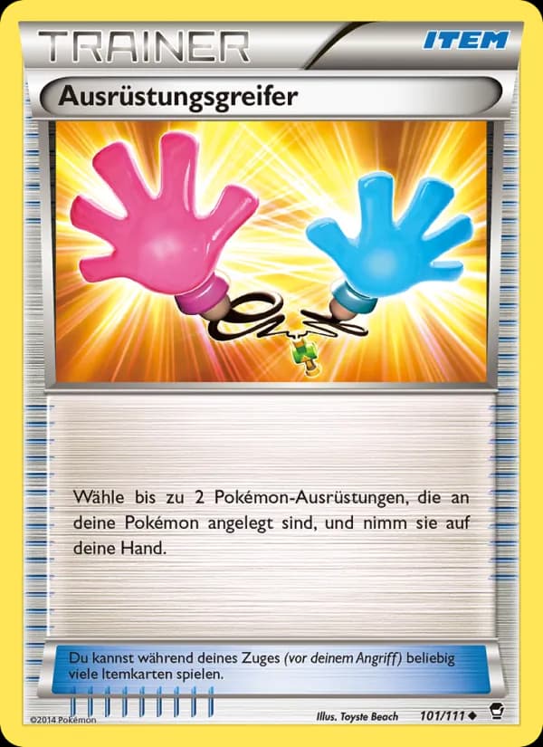 Ausrüstungsgreifer card in German