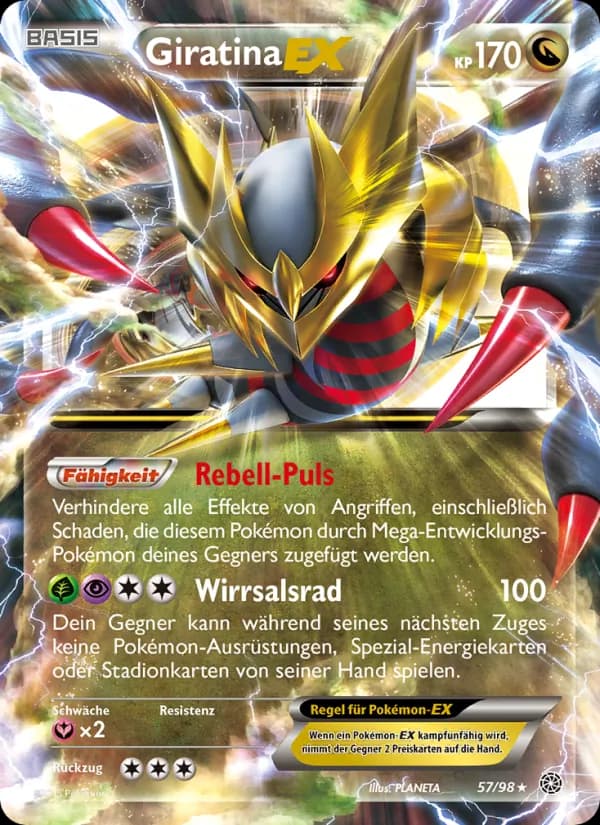 Giratina EX card in German
