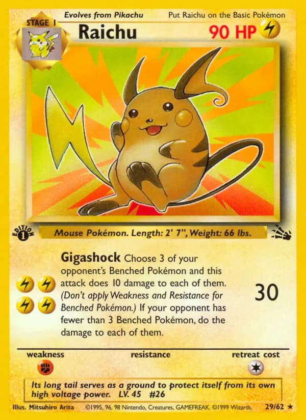 Raichu card in English