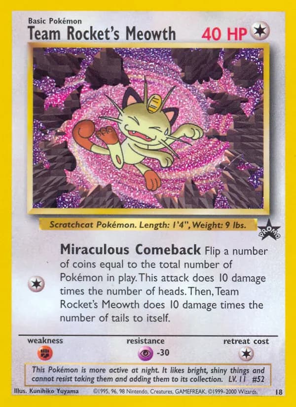 Team Rocket's Meowth card in English