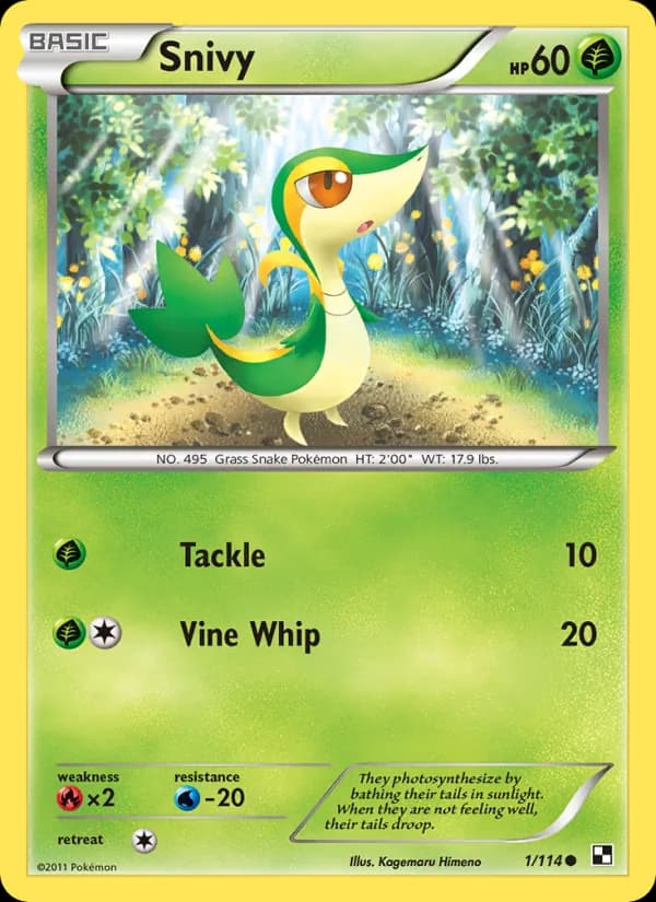 Snivy card in English