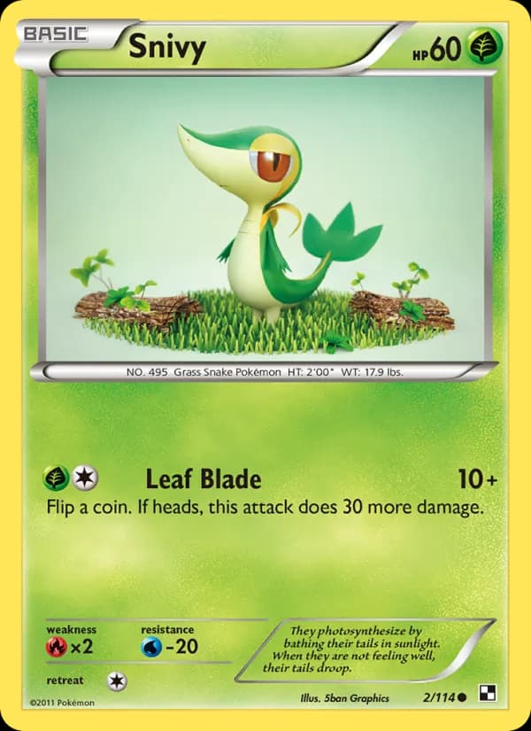 Snivy card in English