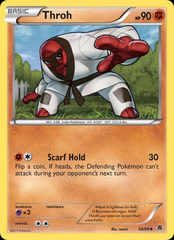 Throh card in English