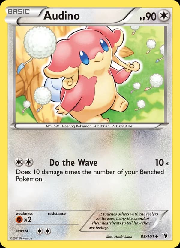 Audino card in English