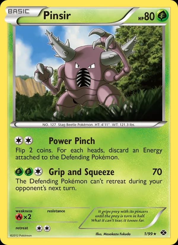 Pinsir card in English
