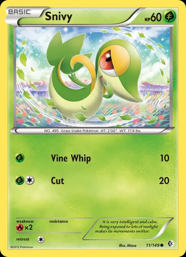Snivy card in English