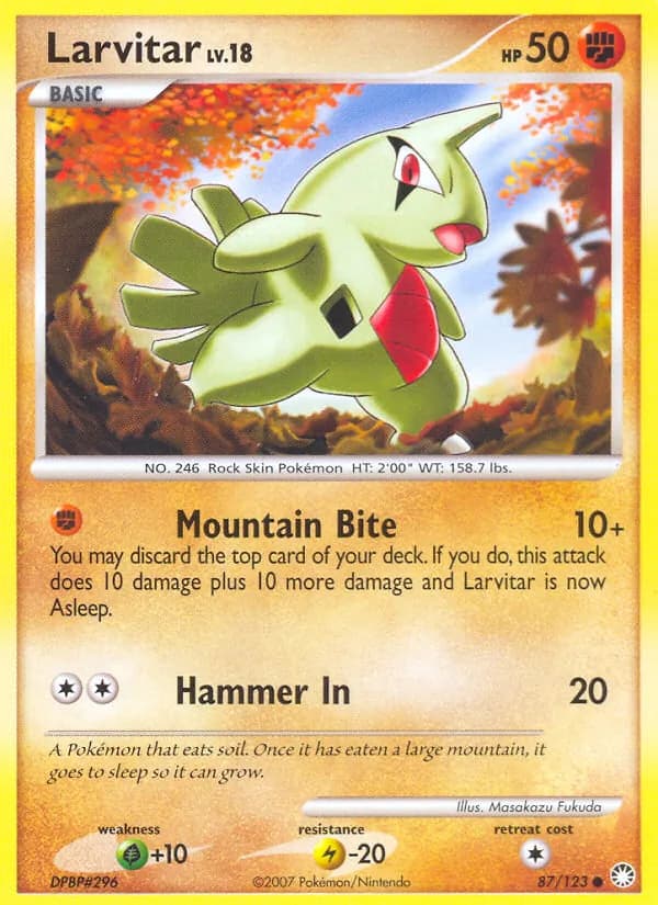 Larvitar card in English